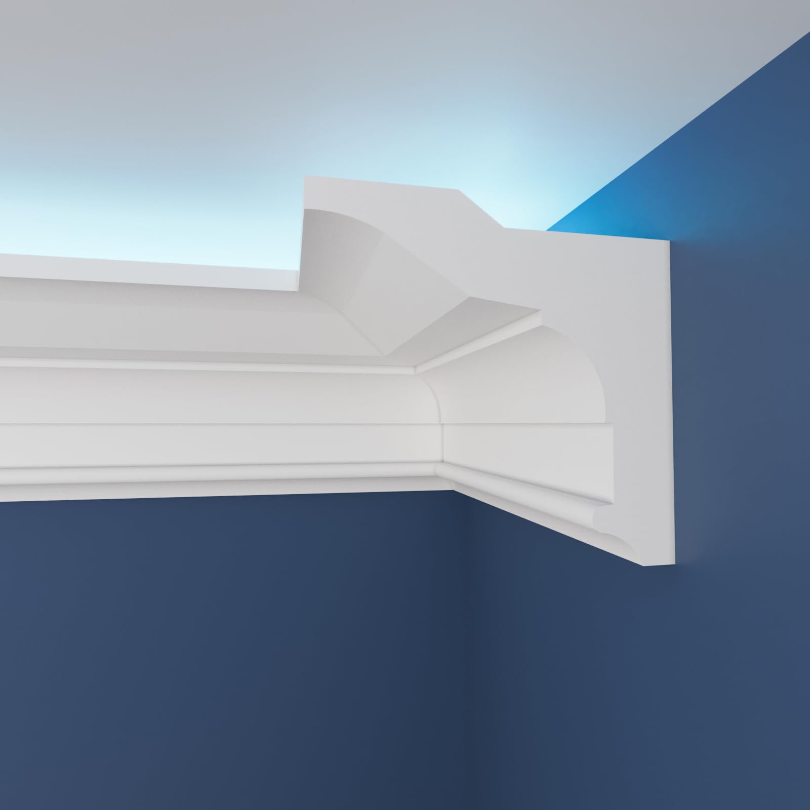 WOLDECOR Modern LED Ceiling Coving Cornice–Stylish XPS Lightweight Moulding Trim,Easy DIY Installation,Durable Decorative Coving for Walls and Ceilings with LED Lights (WLZ13, 10 Meters) — image 1