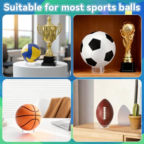 6 Stück Acryl Ringe Ball, 6,7 Und 4,5 cm Acryl Ballhalter Klar Ring Kugel Kugel Stand Rund Kunststoff Fußball Ring Ständer, Rund Display Sockel Staffelei Ballständer Für Basketball Volleyball Softbal