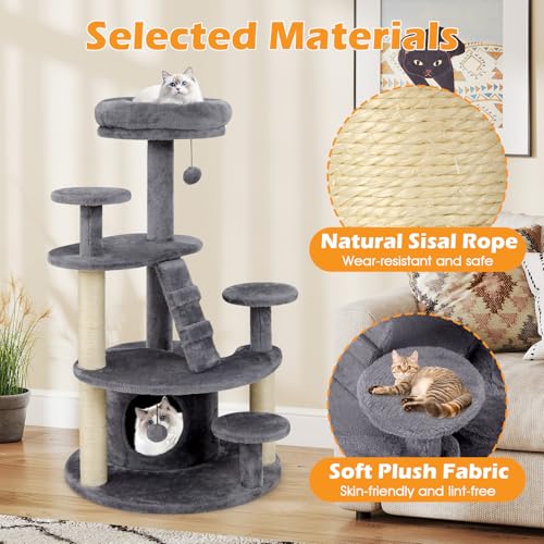 Árbol para gatos multi-niveles PETSITE 40 pulgadas, gris miniatura 5