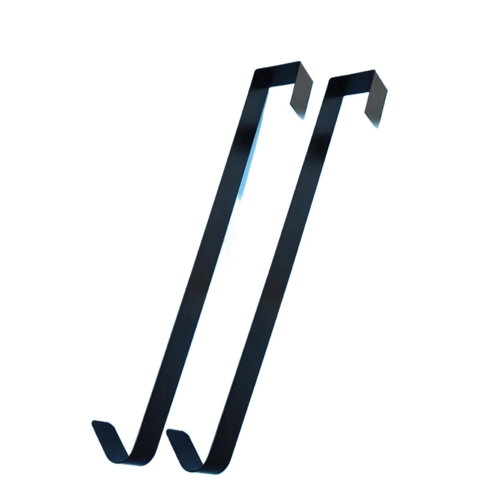38 cm metalowy haczyk na drzwi, długi pojedynczy haczyk dekoracyjny girlanda wieszak na drzwi wejściowe (czarny, 2 szt.)