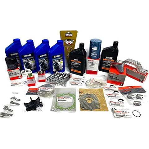 YAMAHA 2006-2013 F115 4-Stroke Outboard 100 Hour Maintenance Kit with Water Pump Rebuild Repair Kit, Thermostat, Fuel Filters, Spark Plugs, Trim Tab, Anodes, Lower Unit Gear Lube, Gaskets Cover
