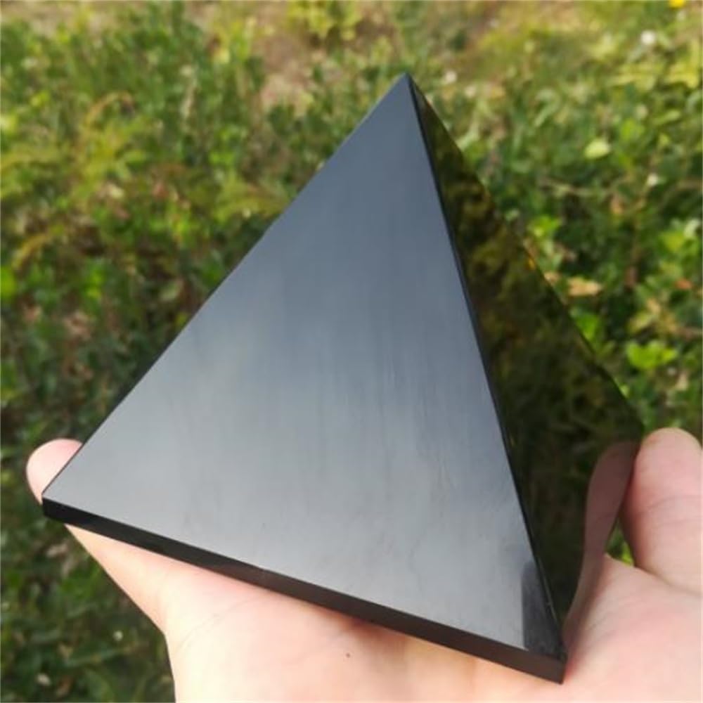 KatLin Natural Obsidian Pyramid Living Room Mineral Triangled Black Crystal Point Reiki Energy Stone Ornaments Desktop Decor Ornaments (Size : 7cm)
