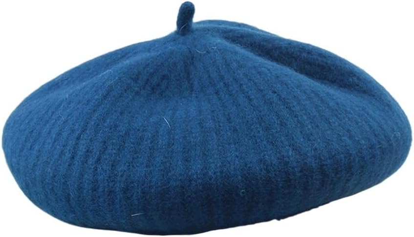 VIDI Autumn and winter hat female knitting cap retro beret color painter