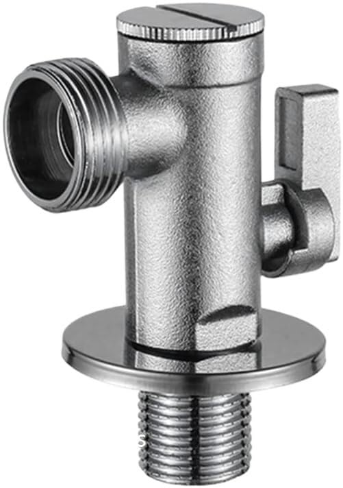 YLSSAB Válvula de baño de cobre angular válvula triangular de latón de rosca macho de 1/2 a 3/4 pulgadas para baño, ducha, desviador, llave de esquina para inodoro