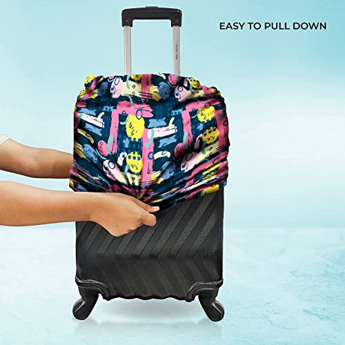 Image of Nasher Miles Polyester 55 (20 Inch) Small Protective Luggage Cover - Brush Design