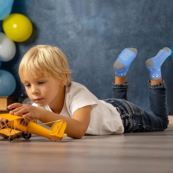 Image of CUTEABLY Baby Boys And Girls Regular Anti-Skid Cotton Blend Socks (Pack of 6, Assorted)