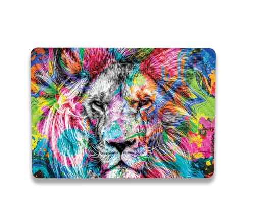Image of MightySkins Carbon Fiber Skin Compatible with Microsoft Surface Laptop Studio 2 (2023) Full Wrap Kit - Neon Lion | Protective, Durable Textured Carbon Fiber Finish | Easy to Apply | Made in The USA