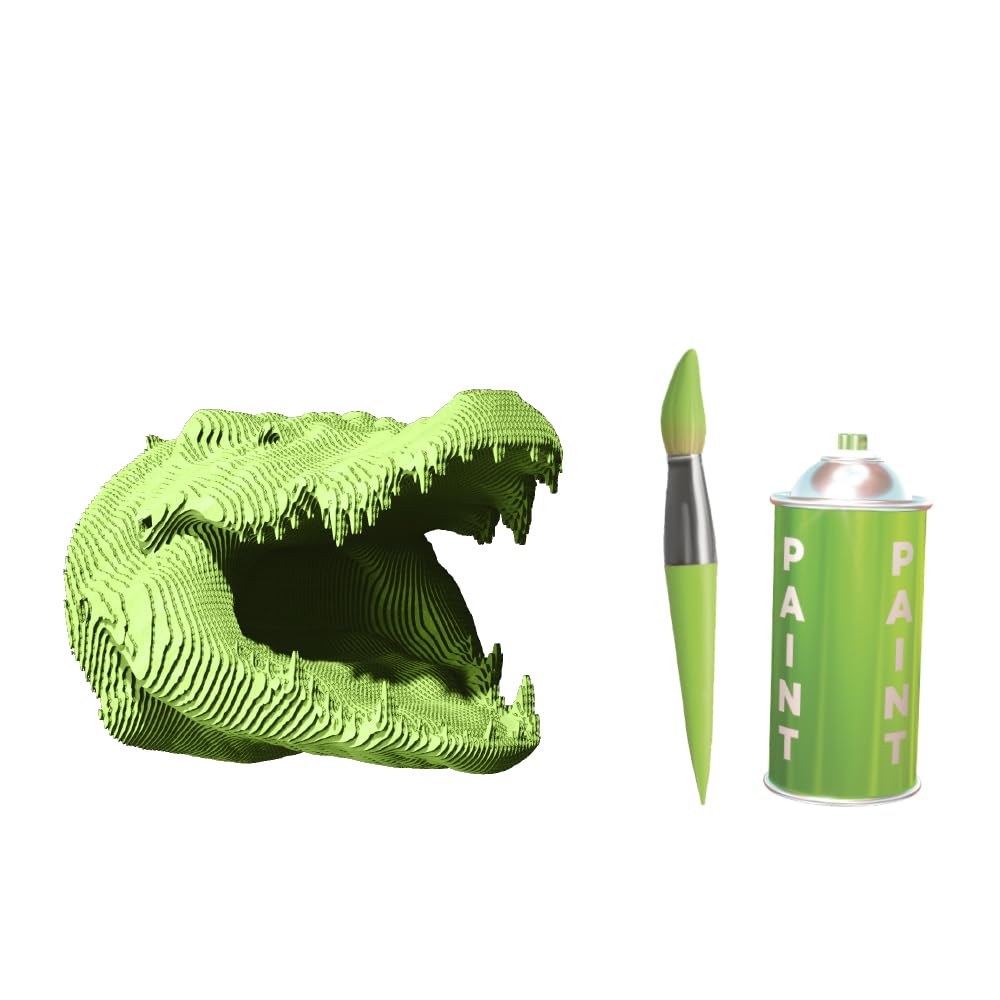 Crocodile Puzzle 3D en Carton – Maquette à Monter | 99 Pièces, 22 × 18 × 14 cm – Kit Sculpture DIY à Peindre, Matériaux Recyclés, Ados & Adultes, Idée Cadeau Déco