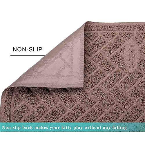 Upsky Double Large Cat Litter Mat (24'' X 20'' X 2 Pieces), Premium Traps Litter From Box And Paws, Scatter Control For Litter Box, Soft On Sensitive Kitty Paws, Easy To Clean, Durable (Champagne) #TOP3