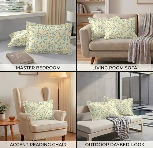 Image of VAS COLLECTIONS Cotton Pillow Cover Set of 2 (17x27 Inches) | Ultra Soft Breathable Pillow Cases for Bed | Skin Friendly, Fade Resistant & Comfortable Pillow Covers for Bedroom Decor (Lemon)