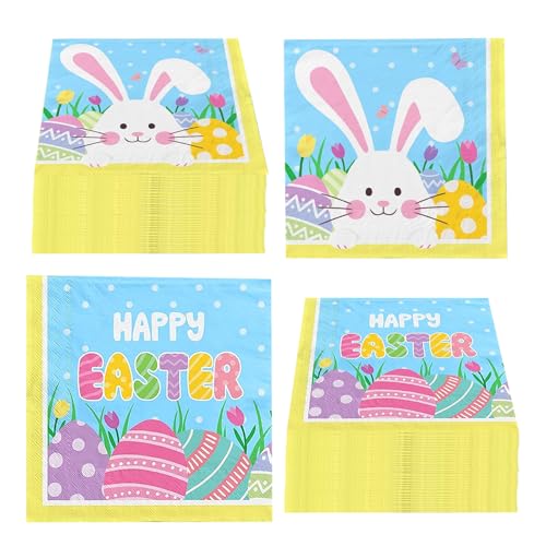 Easter Napkins,Easter Decorations,24 Pcs Easter Napkins Paper,Easter Table Decorations Patterned with Easter Bunny and Egg,Easter Decorations Home for Family Dinner Party Easter Party Supplies (2)