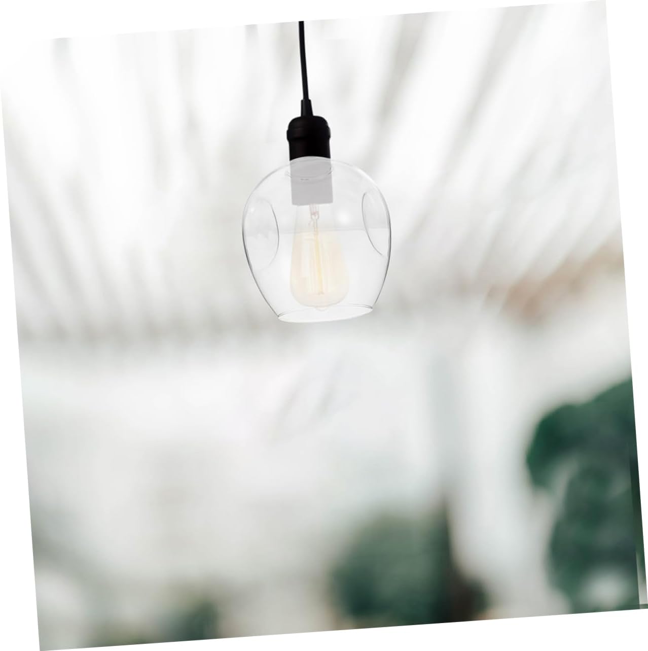 DOITOOL 2pcs Lampshade-shaped Light Glass Lamp Shade Replacement for Floor Lamp Bubble Chandelier Frame Warm Atmosphere