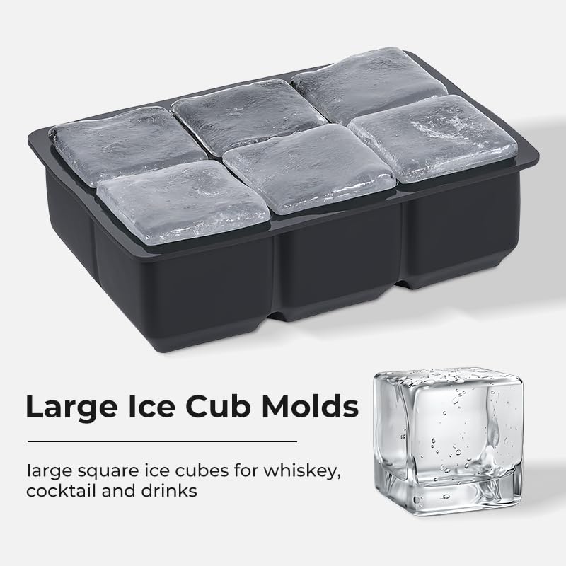 2 Moldes para Cubos de Hielo de Silicona con Tapa miniatura 4