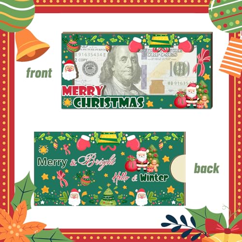 2Pcs Christmas Money Holder for Cash, Wooden Christmas Money Cash Envelope Cards, Merry for Family Friends, Christmas Party Decorations Ornaments3