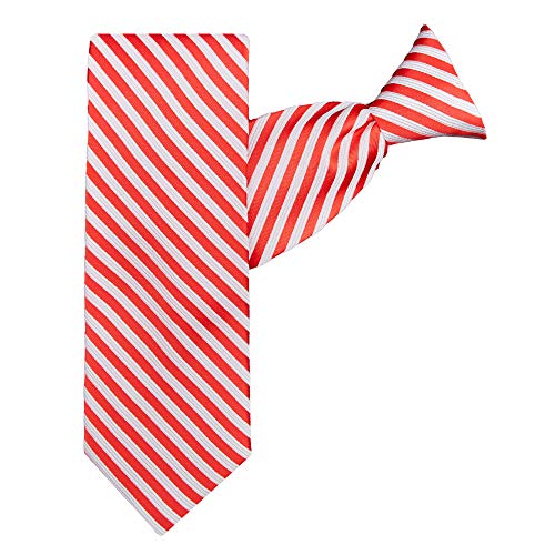 Jacob Alexander Men's Christmas Candy Cane Red White Stripe Clip-On Neck Tie