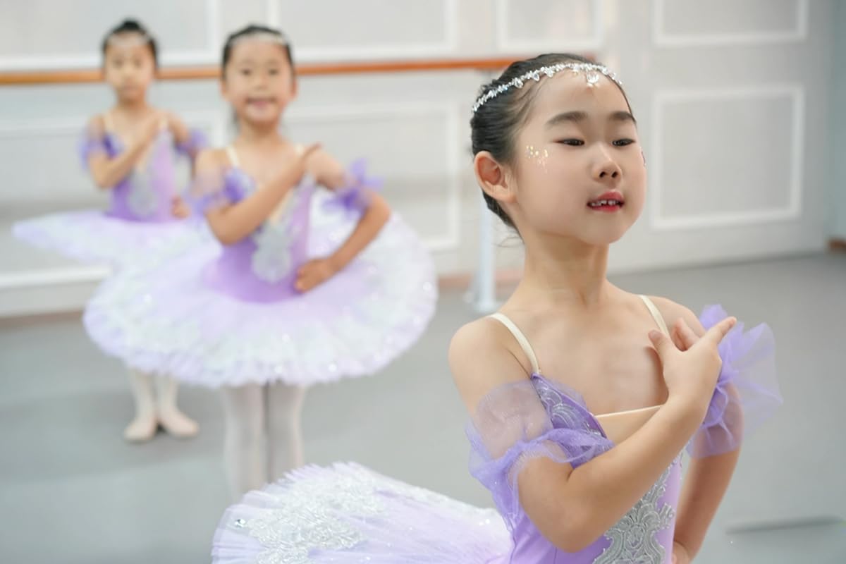 Vestido Tutú de Ballet para Niñas Falda de Baile para Niñas Tutú de El Lago de Los Cisnes Vestido de Bailarina para Fiestas Competiciones Y Entrenamientos(150Cm)