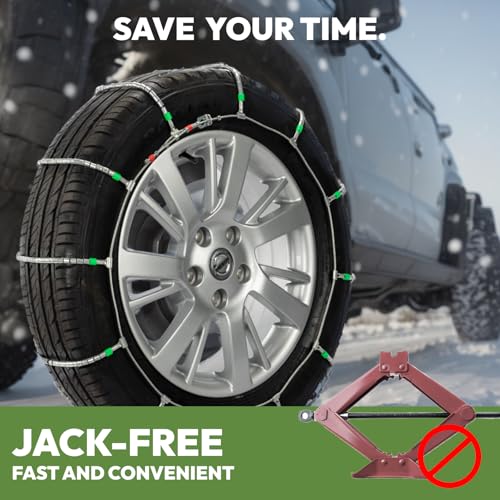 Snow Chains for Car and SUV,Cable Tire Chain,Compatible with Tire Width 195 205 215 225 235 235 MM - Set of 2 - Image 6