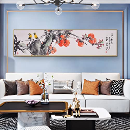 Peinture à l'encre traditionnelle chinoise sur toile HD sans cadre 55x190 cm