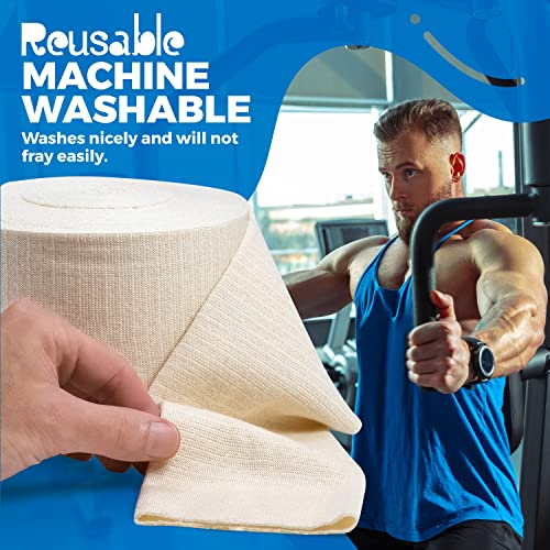 Elastic Tubular Support Bandage Size F, 10M Box - Natural Color (4" X 33 Feet) For Large Knee Support Bandage -Medium To Large Thigh, Cotton Spandex #TOP7