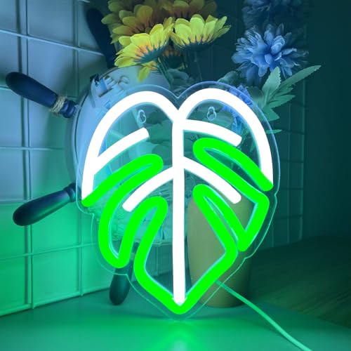 Monstera LED Neon Light - Split Leaf Plant Shape, USB Low