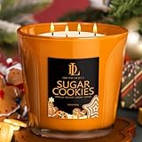 Large Candle Sugar Cookie Scented, 4 Wick Natural Soy Candles for Home Scented, 30oz Big Scented Candle Long Lasting, Holiday Baking Fragrance Home Kitchen Valentine's Day Gift for Women Men