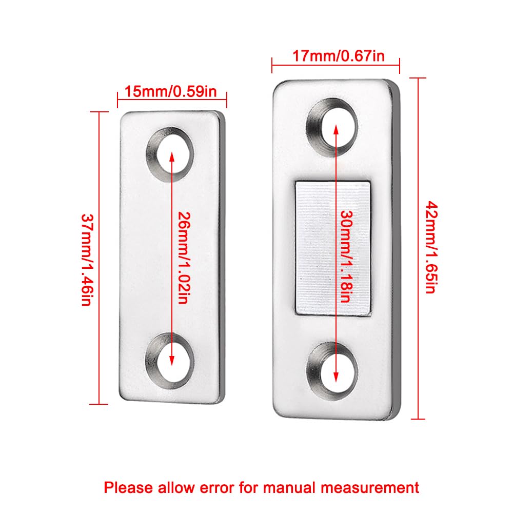 Confezione da 8 chiusure magnetiche per porte, ultra sottili, adesive, per armadietti, cassetti, armadi, porte scorrevoli (giallo antico)
