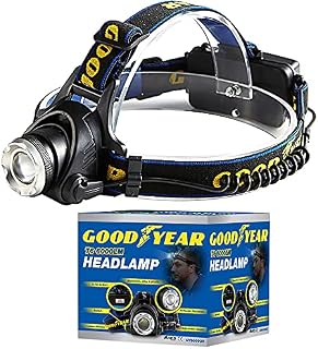 Goodyear Head Light Torch Lamp Headlamp LED Rechargeable Flashlight 6000 Lumen Multi Zoom X2000 Car Repair Camping Night Light Map Reading