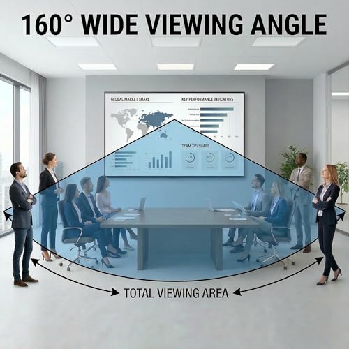 Image of Japard 50 Inch Projector Screen Portable Floor Standing16:9 HD Floor Rising Retractable Tabletop Projector Screen with Stable Stand Compact Mobile Screen, Office, Classroom