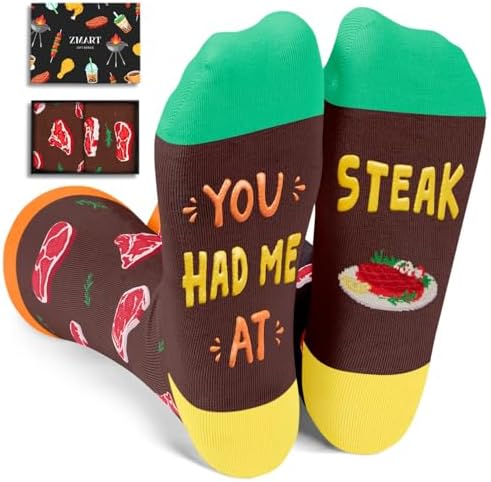 Zmart Food Socks for Men Women - Chicken Nugget Steak Socks, BBQ ...