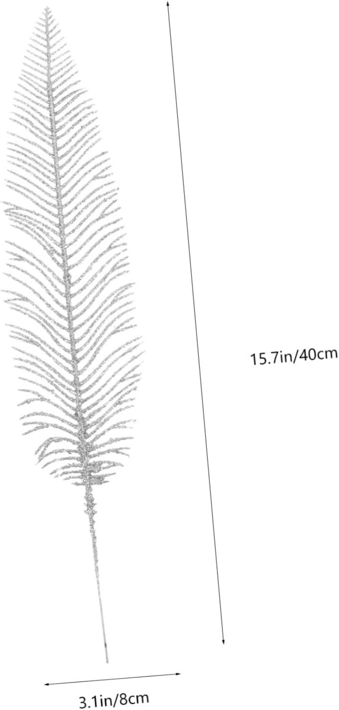 10Pcs Glitter Artificial Leaves Christmas Tree Ornament Decor Faux Leaf Picks for Holiday Floral Arrangements Wreaths and Decor