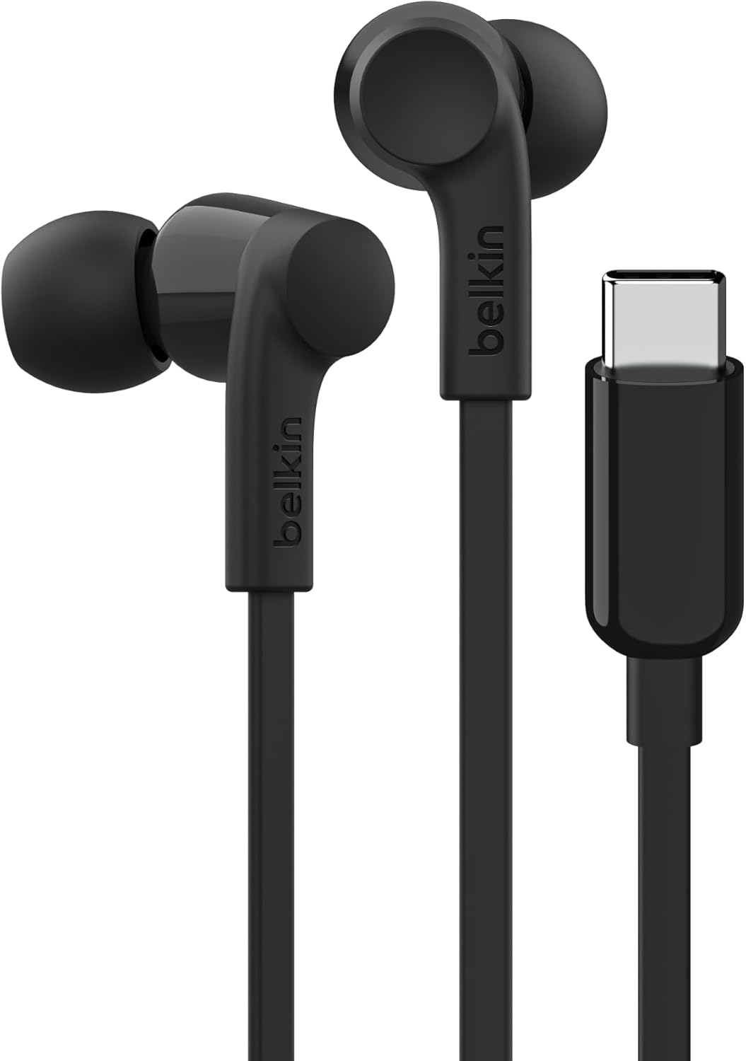 Belkin SoundForm Wired Earbuds with USB-C Connector, in-Ear Earphones w/Microphone – USB-C Headphones for iPhone 17, iPhone 16, iPad mini, Galaxy S25, Google Pixel 9, Android, and More – Black