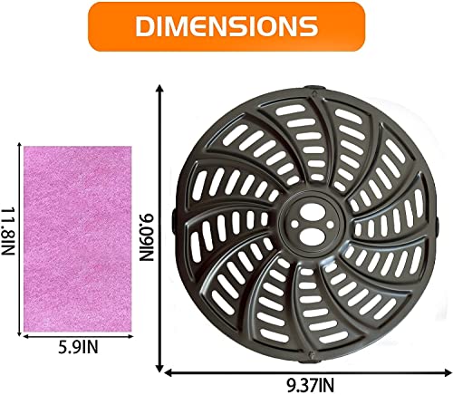 Image of 6QT Air Fryer Replacement Tray for Gourmia GAF698 /GAF686 Air Fryers, Premium Nonstick Air Fryer Grill Pan Crisper Plate Grill Insert Grate Grid for Gourmia 6QT Air Fryers, Dishwasher Safe