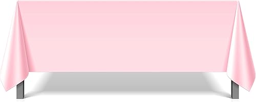 Pomp Mantel de poliéster de alta calidad rosa de 70 x 120 pulgadas, tela resistente a las arrugas y a las manchas, de fácil cuidado, se adapta a