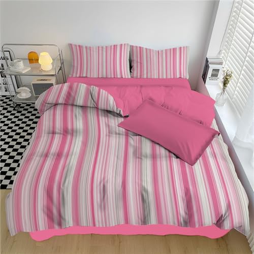 Housse de couette 240x260 rose avec fermeture éclair pratique - 3