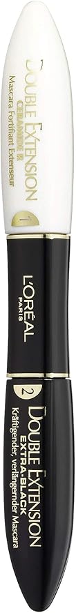 L'Oreal Paris Make-up Designer Mascara Doble Extension, Color Negro Carbón, 12 ml (Paquete de 1)