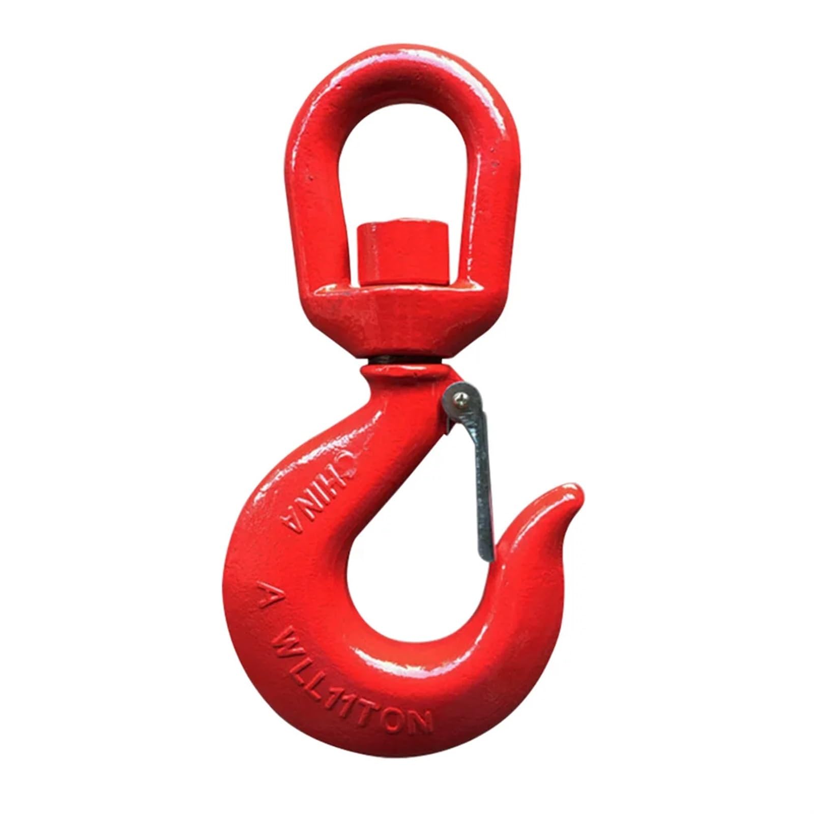 Gancho de elevación de seguridad, gancho de elevación giratorio for grúa de 1 a 7 toneladas con pestillo, accesorios de hardware industrial, grillete colgante, aparejo de acero de aleación, gancho de
