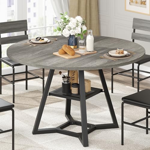 knoworld Round Dining Table for 4, Kitchen Tables Dining Room