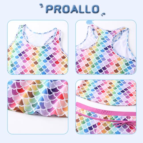 Image of Girls Bathing Suits Two Piece Vest Style Swimsuit with Boyshort Tankini Swimwear