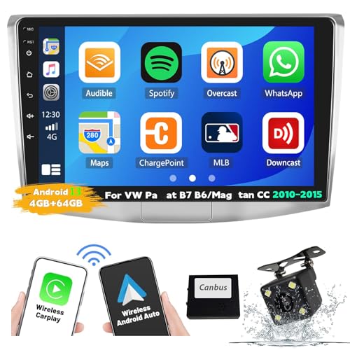 Radio de coche de 8 núcleos con Android 13 y memoria 4G+64G para Volkswagen B6