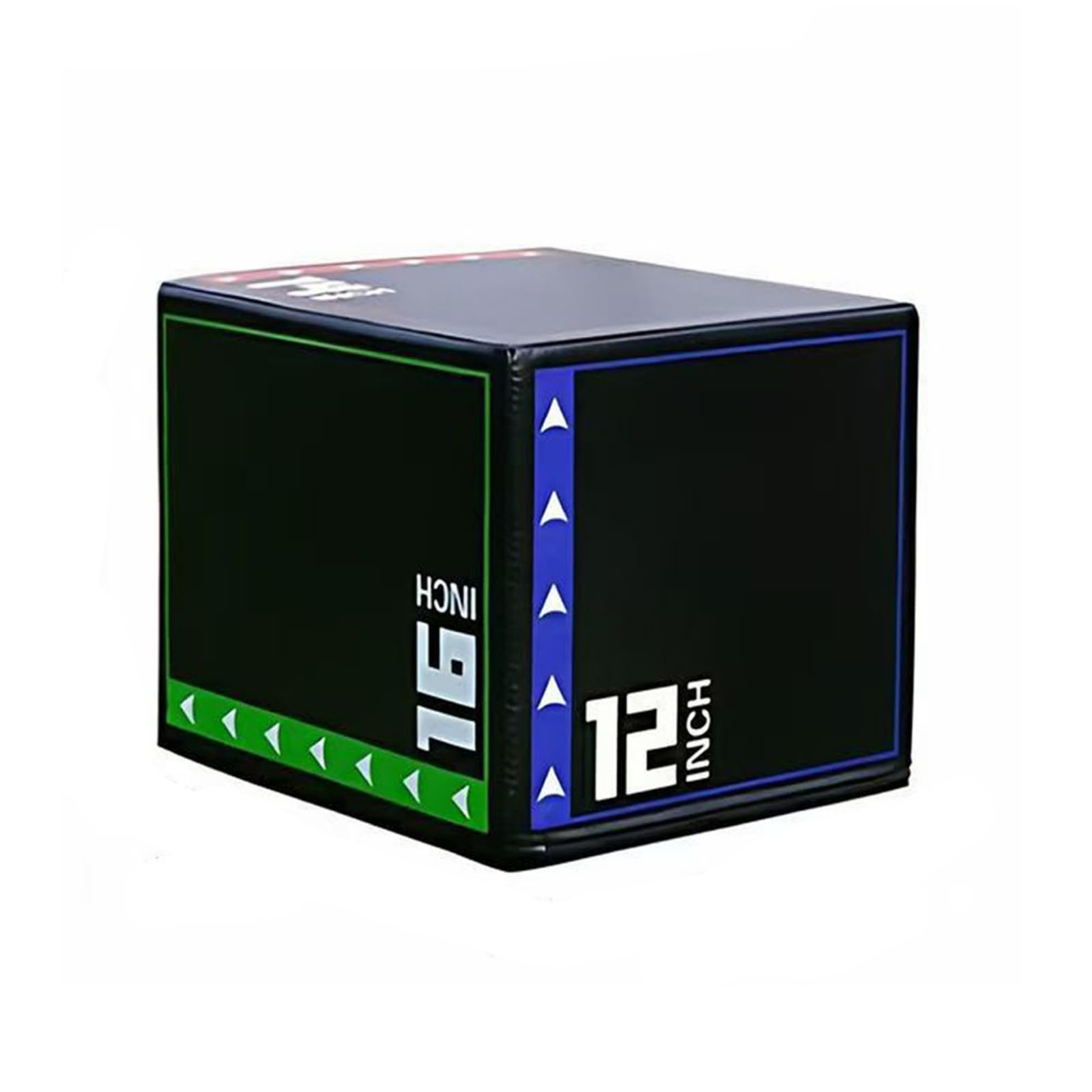 Jump Cubo Allenamento Plyometrico Box Salto Box Step Piattaforma Fitness con Nucleo in Schiuma Rigida E Rivestimento in Pelle E Indicatori in Pollici | Antiscivolo, Morbido, Pedana Pliometrica in Schiuma, per Palestra, Appassionati di Fitness