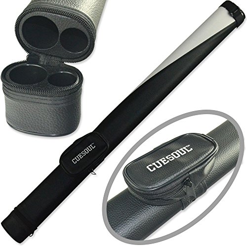 Cuesoul 1X1 Hard Pool Cue Billiard Stick Carrying,Black And White Cue Case 1X1 Holds 1 Butt And 1 Shaft #TOP6