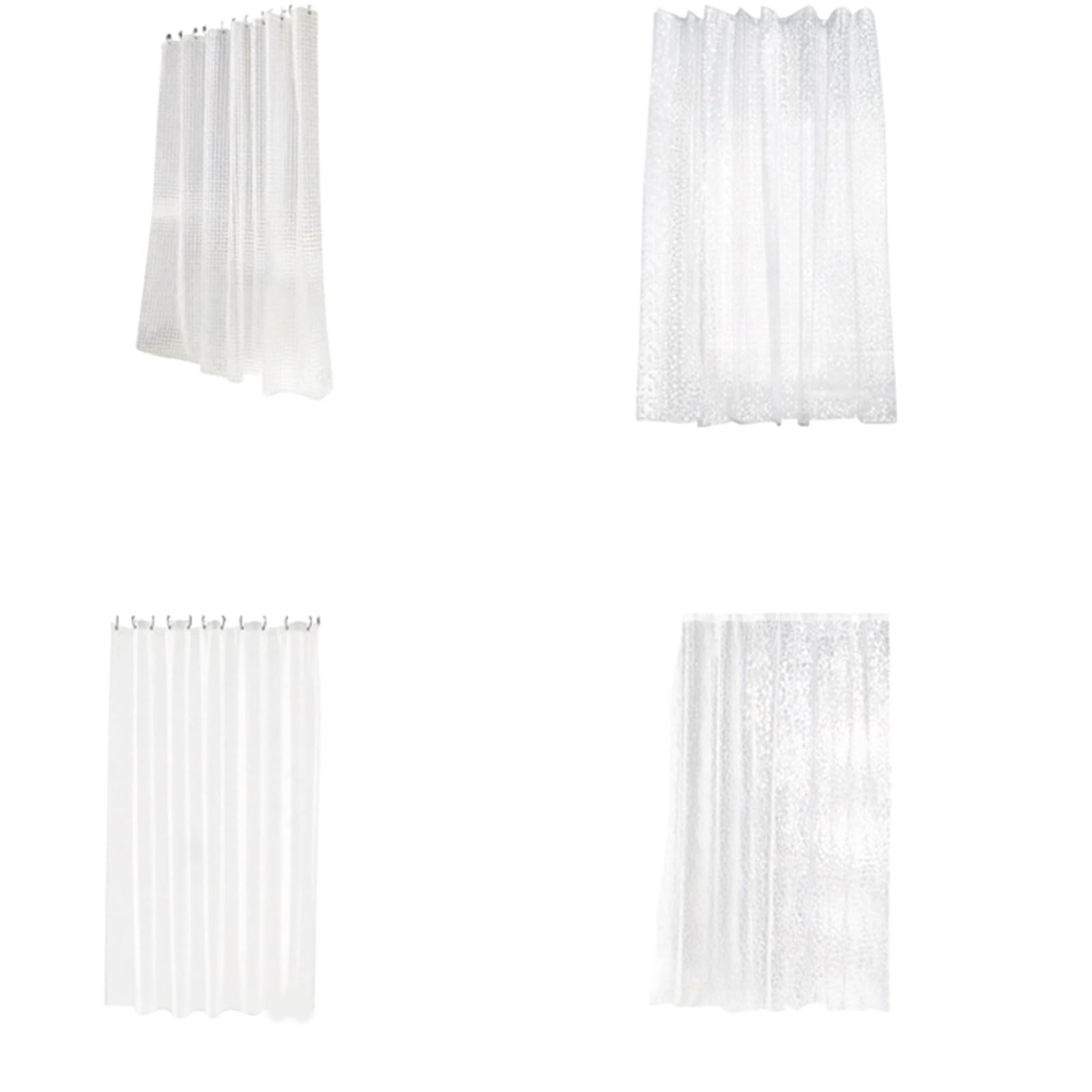 Generisch Rideau de douche long à séchage rapide - Motif effet 3D - En plastique transparent épais - Imperméable - Pour salle de bain - Décoration d'intérieur