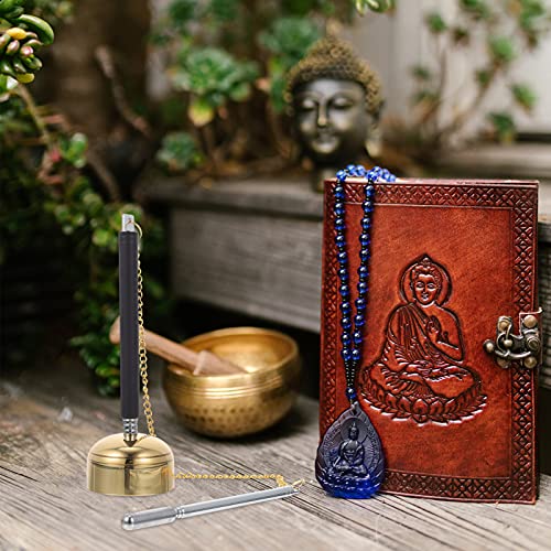 Healifty 1Pc Utensil Block Tibetan To Home Yoga Buddha Supplies Pray Fish Handbell Cymbals Flexible Steel Buddhist Bells For Meditatation Hand Praying Accessory Lucky Muyu Symbols Chime #TOP1