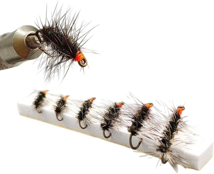 20pcs Griffith's Gnat Artificial Bait Dry Fly Barbed Fly Tying Hook #12-#18 Trout Fishing Flies