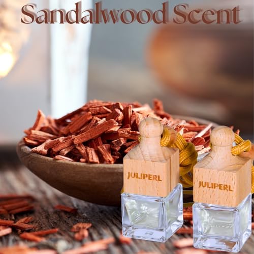 Image of Car Air Freshener - Sandalwood Fragrance Oil Scent Diffuser for Car - Office (2 Pack) - Long Lasting Automobile Perfume by JULIPERL