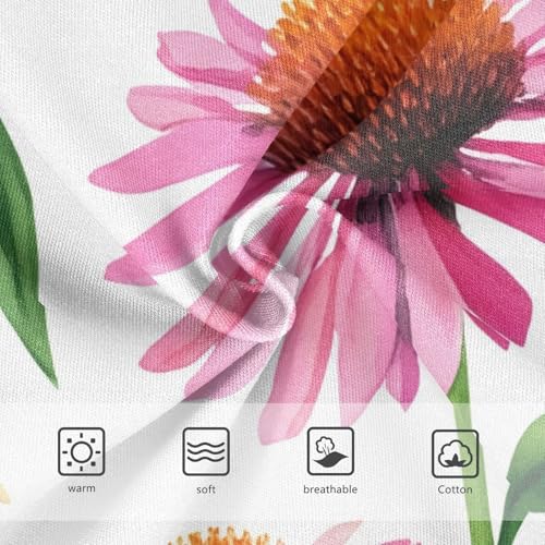 Toddler Underwear Floral 2t Cotton Panties Little Girl Fancy Briefs Kids Undies Pink Echinacea Flowers White3