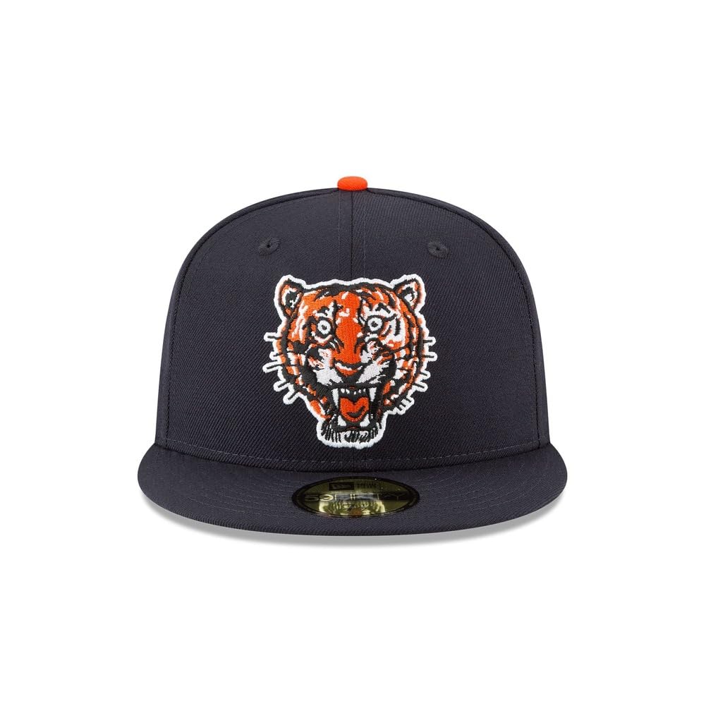 New Era MLB 59FIFTY Baseballkappe, Motiv: Detroit Tigers, marineblau, Team-Farbe, Cooperstown-Logo, authentische Kollektion