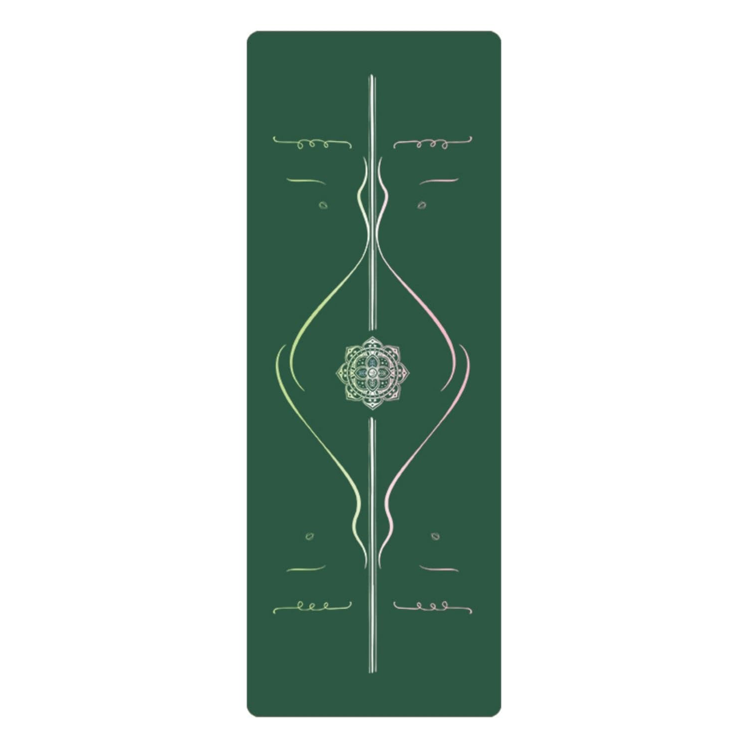 Non-Slip Exercise Mat Sweat-Absorbing Exercise Mat with Rubber Base Grippy Cushioned for Yogis, Dancers, Home Gym, Dark Green-image-5