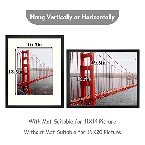 Frametory 16X20 Picture Frame For Wall, Display Picture 11X14 With Mat Or 16X20 Without Mat, Gifts For Family(Black, 1 Pack) #TOP2