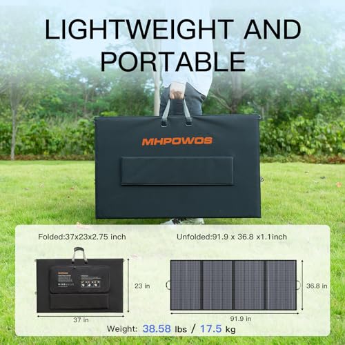 Image of 400W Portable Solar Panel, Lightweight Foldable Solar Panels Complete with an Adjustable Kickstand, IP67 Waterproof Solar Charger for Outdoor Camping, Portable Power Station, Motorhome, RV